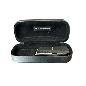 Dolce & Gabbana Black Hard Eyeglass Sunglasses Case w/ Cards Authentic